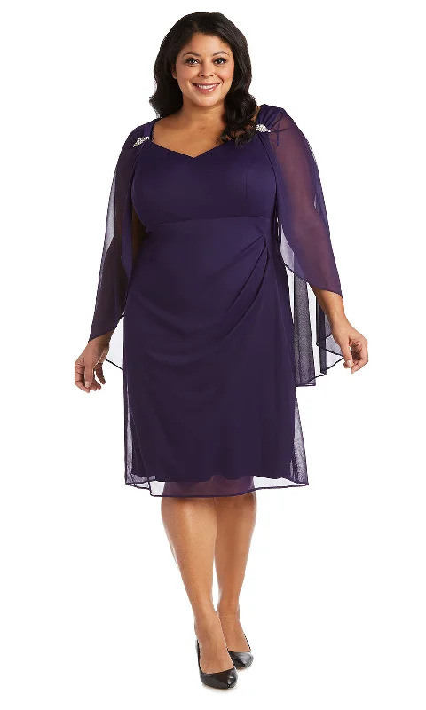 R&M Richards - Cape Draped Sheath Plus Dress 2438WSC Best-selling unclassified dresses