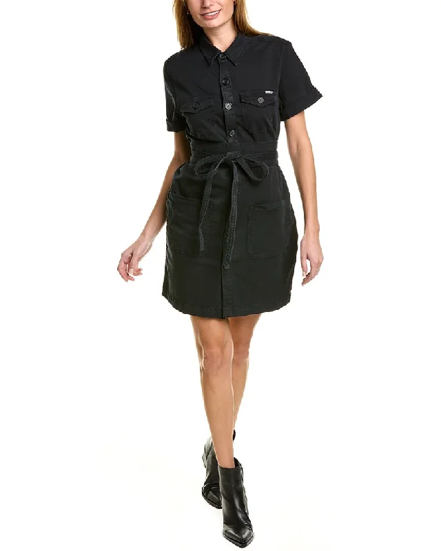 MOTHER The Wrapped Up Mini Dress A-line Denim Skirt