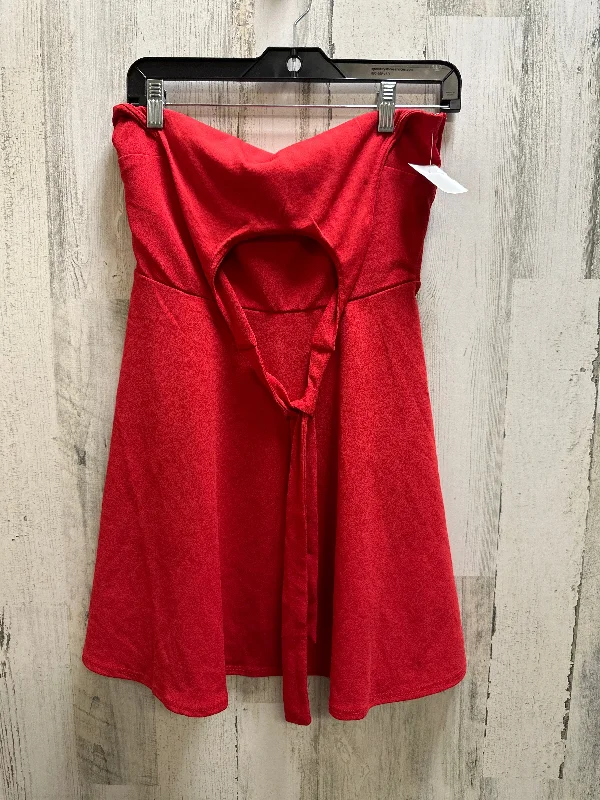 Red Dress Casual Short Trixxi, Size M Fringed Mini Skirt