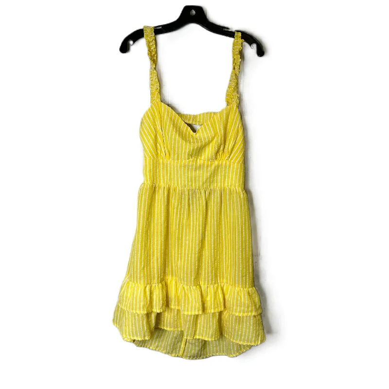 Yellow Dress Casual Short By Speechless, Size: Xl Mini Skirt with Bow