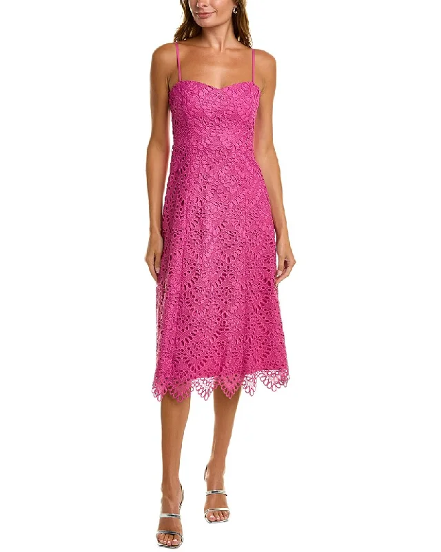 Donna Karan Tile Lace Fit & Flare Midi Dress Casual Midi Look