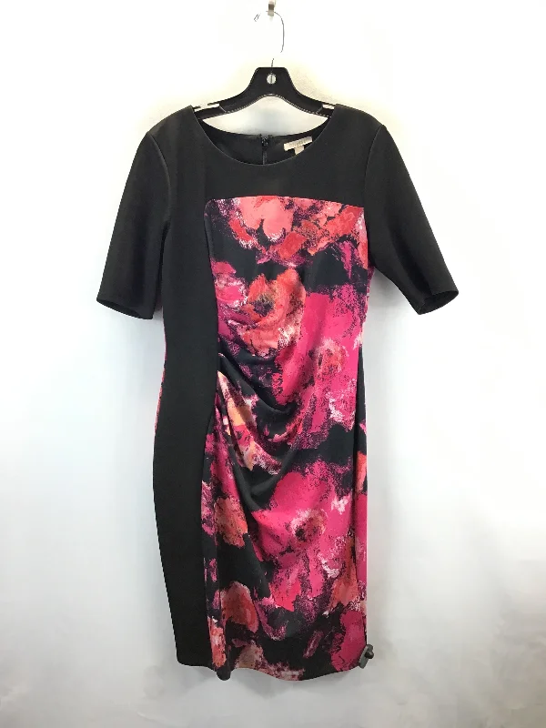 Dress Casual Midi By Roz And Ali In Black & Pink, Size: 12 Bodycon Midi Skirt