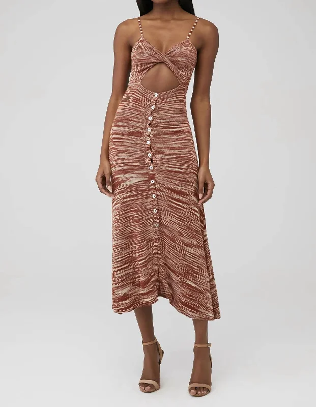 Isabela Midi Dress In Brown Chic Midi Skirt