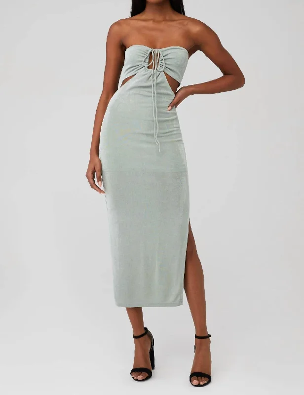 Jodi Midi Dress In Sage Skater Midi Skirt