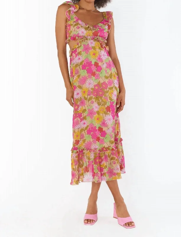 Lane Midi Dress In Carnaby Floral Vintage Midi Skirt