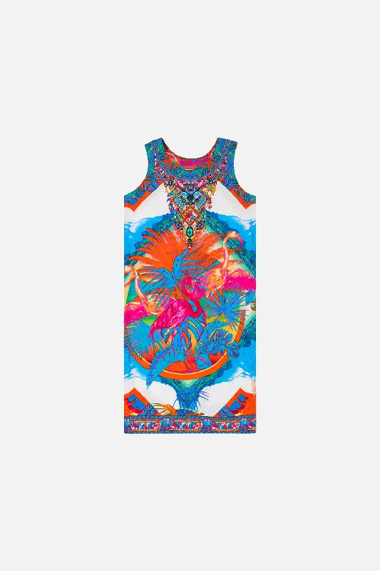 KIDS JERSEY TANK DRESS 4-10 FLAMENCO FLAMINGO Light Tank Dress