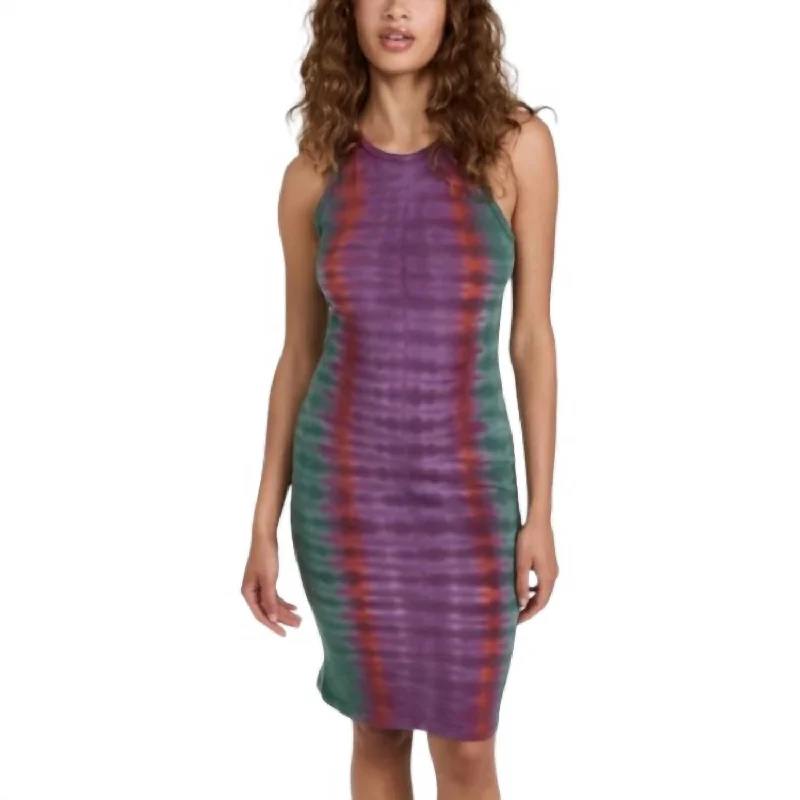 Racerback Tank Dress In Fantasy Tiger Tie Dye Sexy Tank Dress