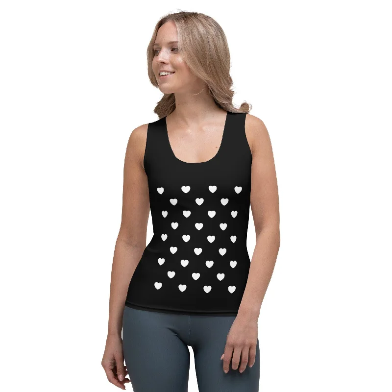 Tank Top - HERTTAHOUND HEARTS bw Fitted Tank Dress